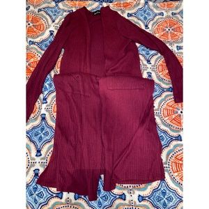 Long Maroon Cardigan
